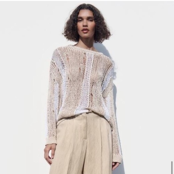Zara Openwork Knit Sweater - Picture 2 of 8